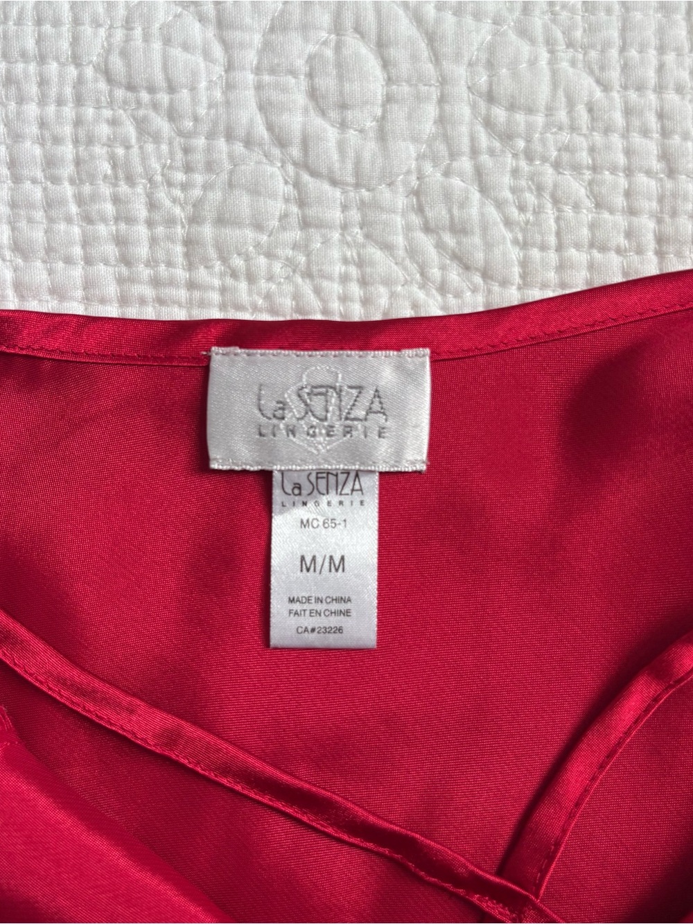 Vintage 90s La Senza Red Satin Swirl Detail Slip Mini Dress - Picture 2 of 5